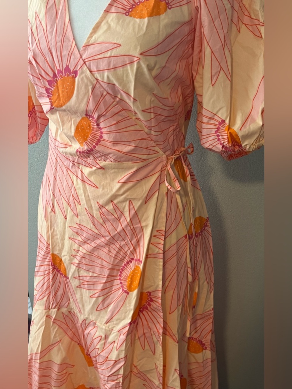 Kate Spade Pink Floral Wrap Dress size 0 NWOT - Picture 3 of 7